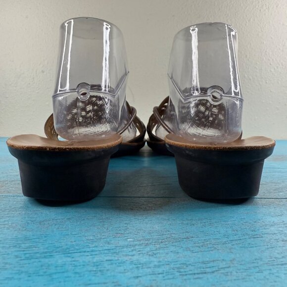 Paul Green Munchen Bronze Perforated Slide on Leather Sandals Size 11 US - Picture 5 of 9